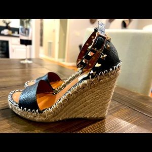 VALENTINO GARAVANI
Rockstud Double Espadrille Wedge Sandals